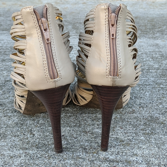 EUC Aldo Caged Heels, Beige, 38/8 - Picture 4 of 10